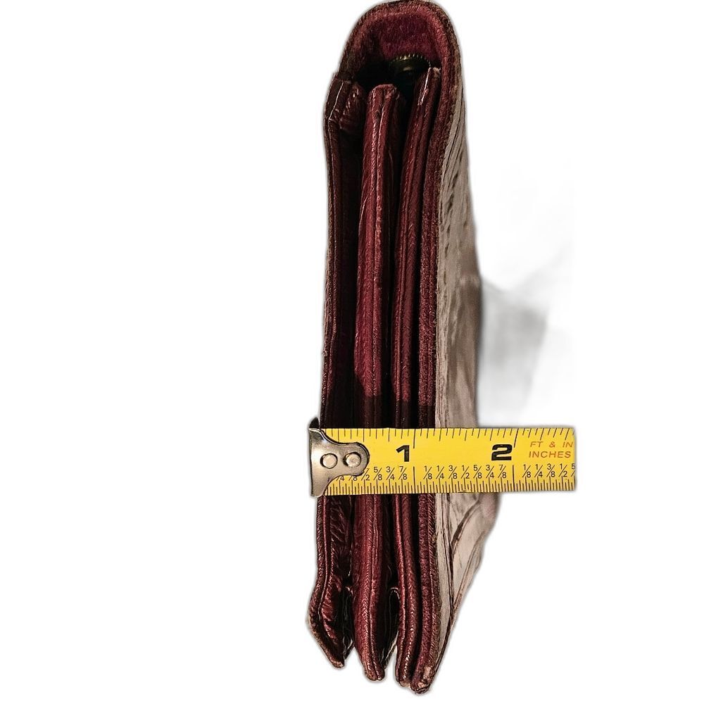 Eel Skin Leather Shoulder Bag Clutch Burgundy Red Wine Maroon Vintage 1960s - Picture 8 of 11